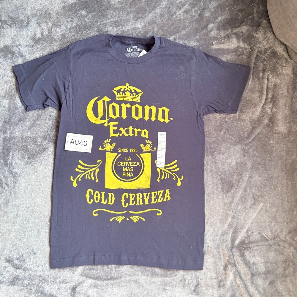 90s Corona Extra T Shirt Men Small Navy Blue Cold Cerveza Graphic Tee Cotton NWT